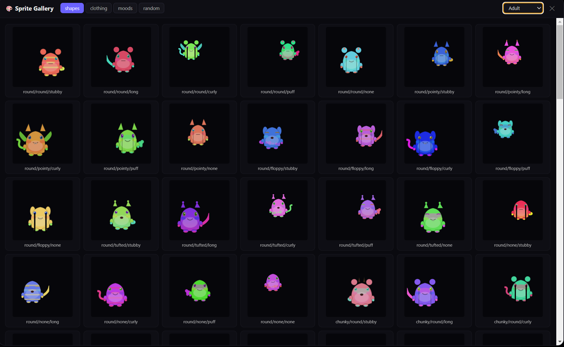 Claudagotchi Pet Gallery