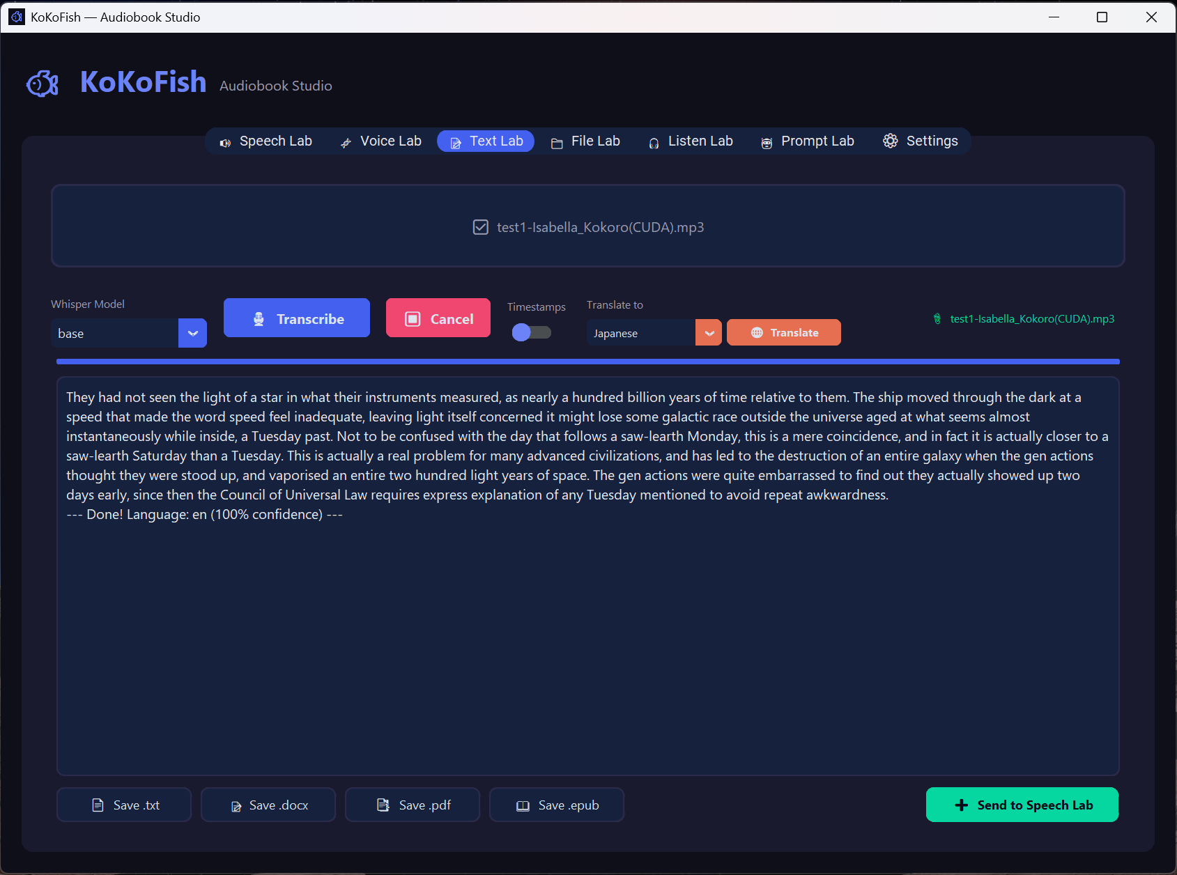 KoKoFish Text Lab