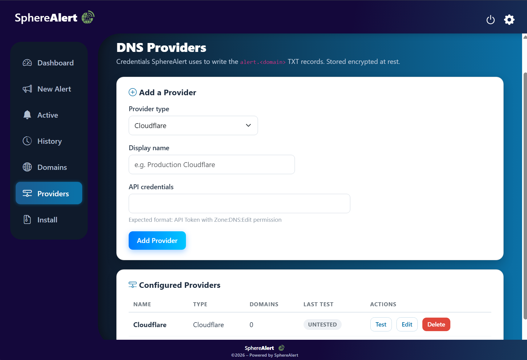 SphereAlert Providers
